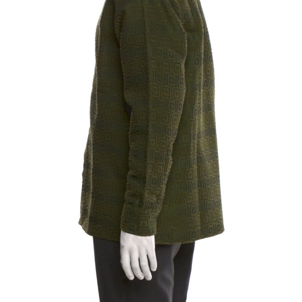 Percival Green Geometric Pattern Button Shirt Men… - image 2